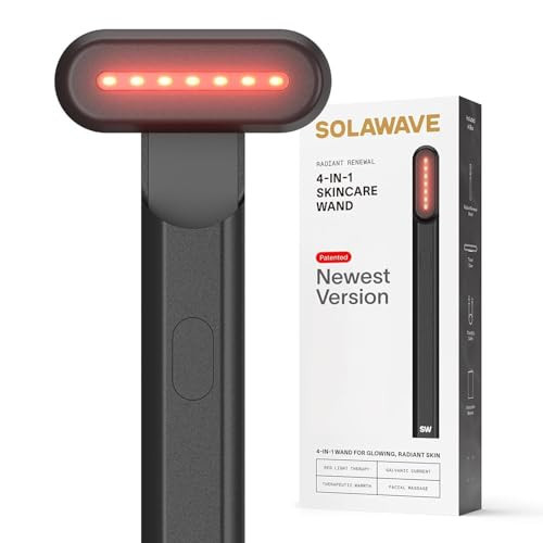 Solawave 4-in-1 Radiant Renewal Facial Wand | Red Light Therapy for Face and Neck | Galvanic Skincare Wand & Facial Massager | Anti-Aging Wrinkle Reduction | Solawave Original | Matte Black | Amazon (US)