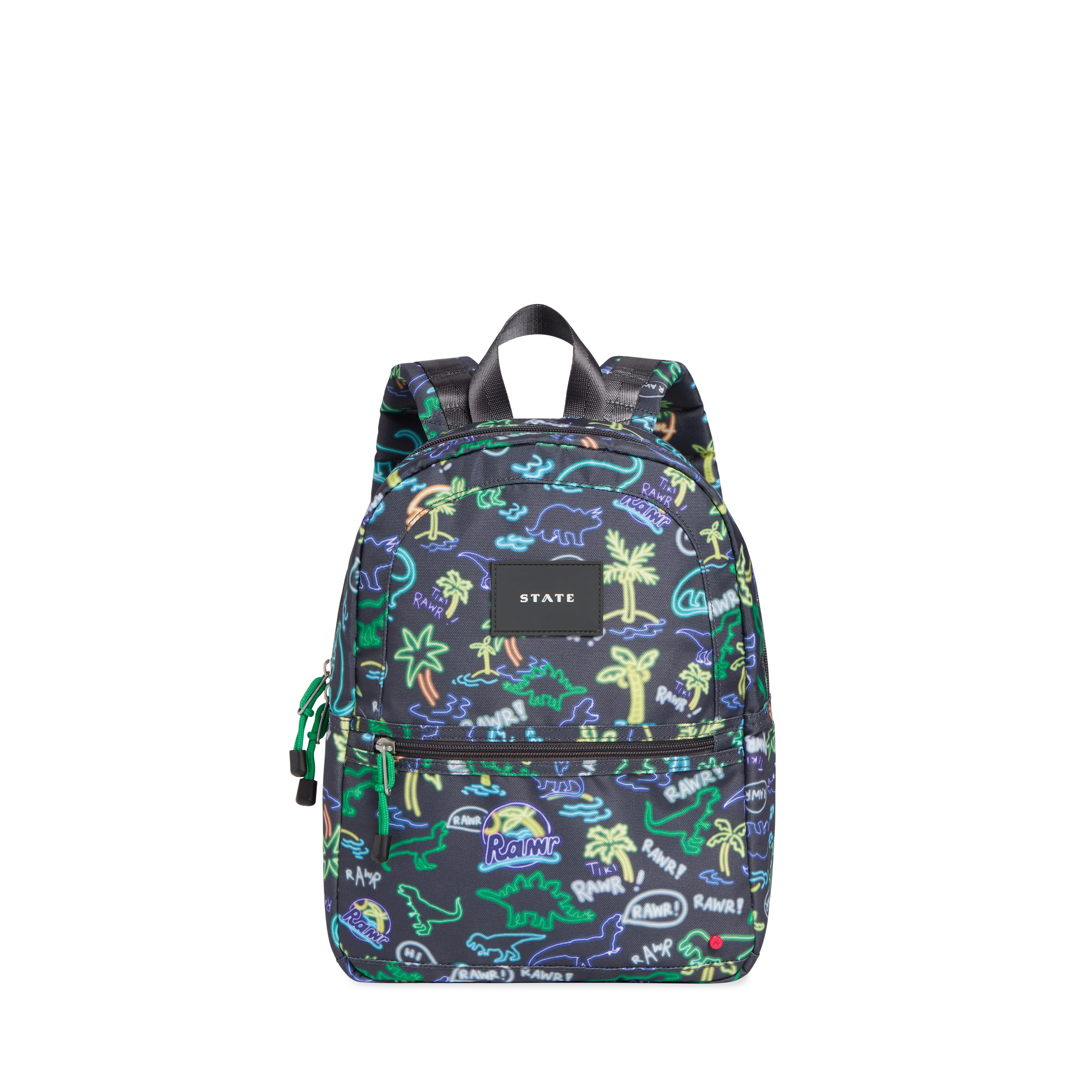 STATE Bags | Kane Kids Mini Travel Backpack Printed Canvas Neon Dino | STATE Bags