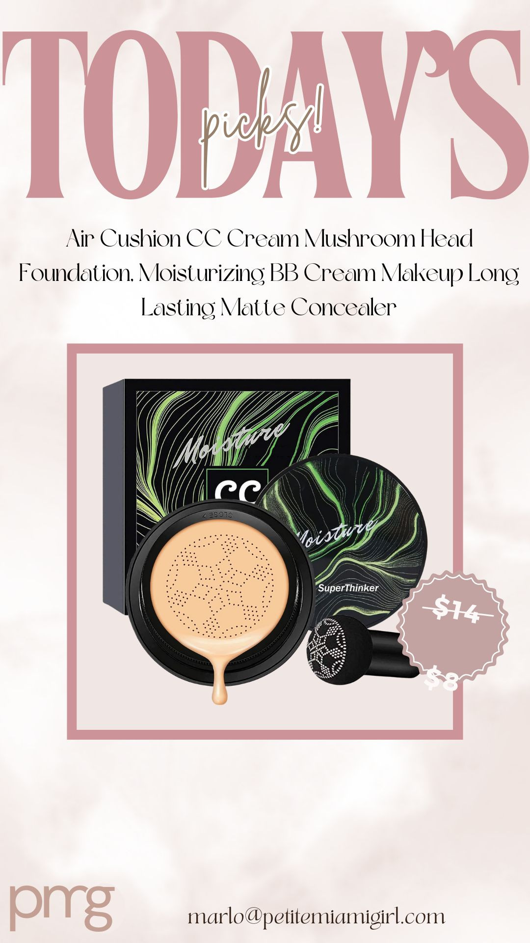 Today's picks Air Cushion CC Cream Mushroom Head Foundation, Moisturizing BB Cream Makeup Long Lasting Matte Concealer. 

 #LTKSpringSale #LTKSaleAlert #LTKBeauty