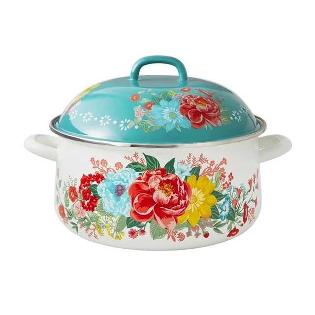 The Pioneer Woman Fancy Flourish Enamel on Steel 6.4-Quart Dutch Oven | Walmart (US)