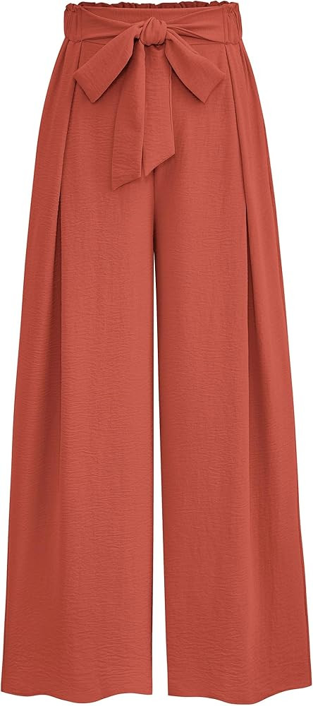 PRETTYGARDEN Women's Wide Leg Work Pants Business Casual High Waisted Loose Palazzo Trouser Summe... | Amazon (US)