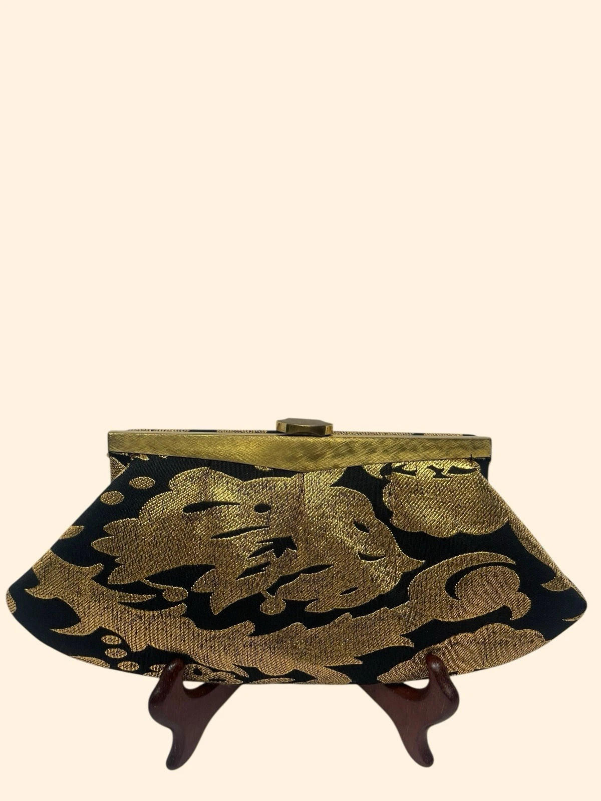 1960s Ingber Black Gold Brocade Evening Handbag Vintage Structured Purse | eBay | eBay US