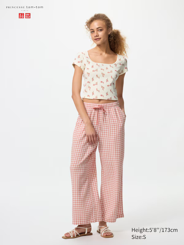 Seersucker Easy Trousers (Gingham) | UNIQLO (UK)