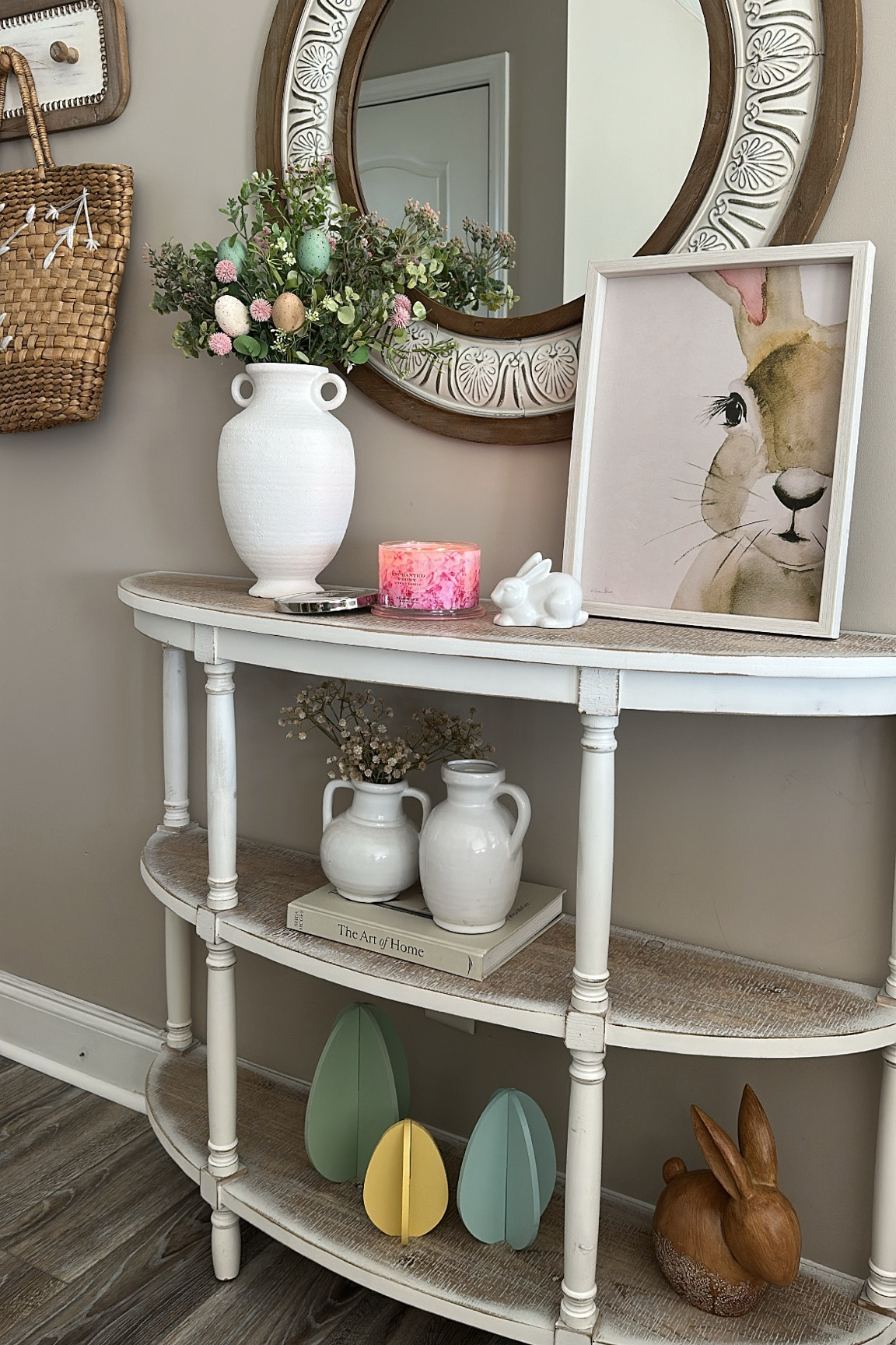 Easter decorated entryway table. Easter decorations.

#LTKSeasonal #LTKFindsUnder50 #LTKHome