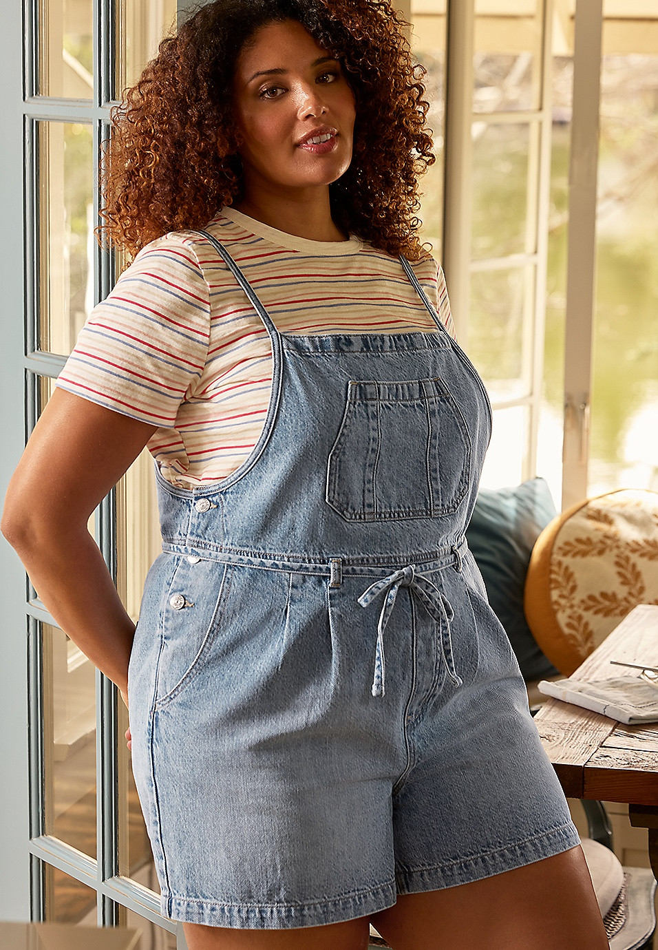 Plus Size m jeans by maurices™ Soft Denim 5in Shortall | Maurices