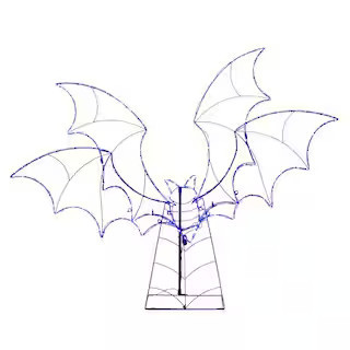 4.5 ft. LED Purple Bat Silhouette Halloween Yard Decoration | The Home Depot