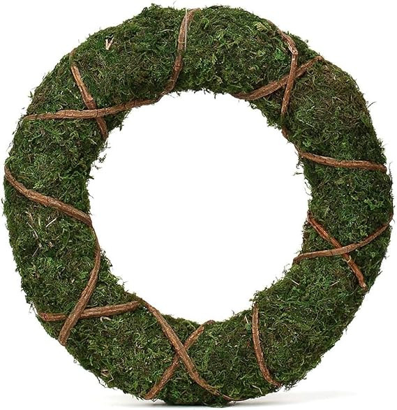 BalsaCircle 2 pcs 14-Inch Green Natural Moss Wreaths with Twigs Home Party Wedding Event Receptio... | Amazon (US)