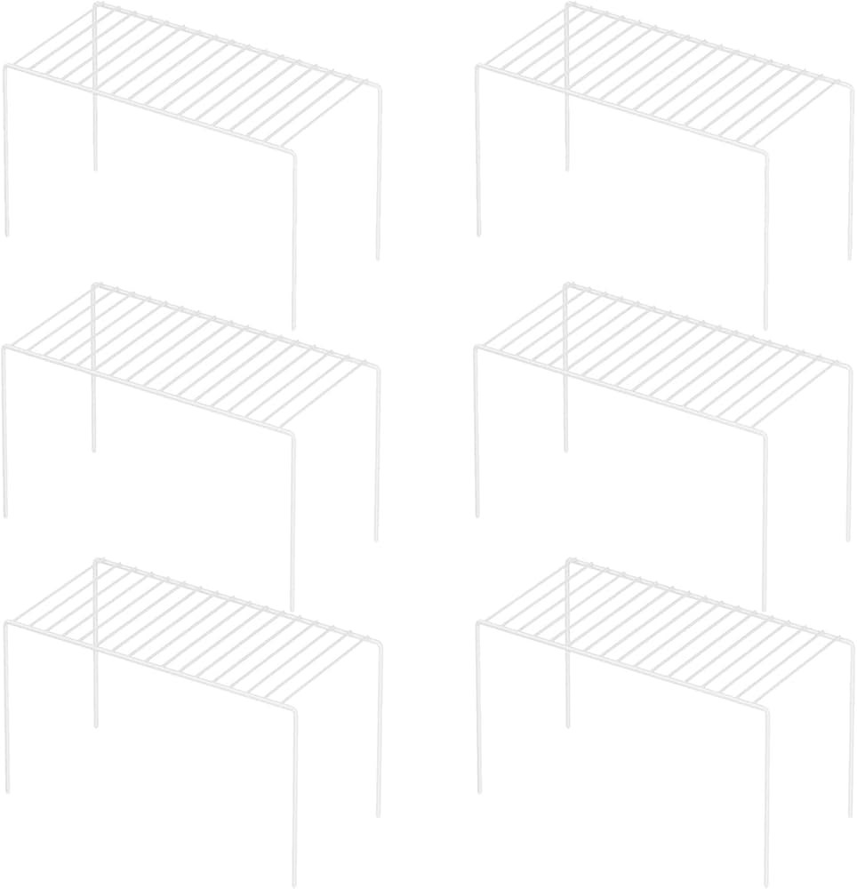 Amazon.com: GEDLIRE Mini Kitchen Cabinet Shelf Organizers Set of 6, Small White Wire Storage Shel... | Amazon (US)