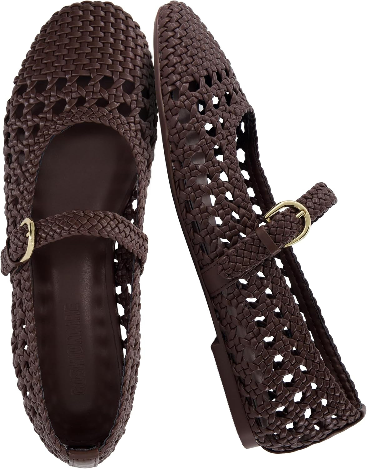 CUSHIONAIRE Windsor Woven Womens Flats with Adjustable Strap – Comfortable Mary Jane Ballet Flats for Women | Amazon (US)