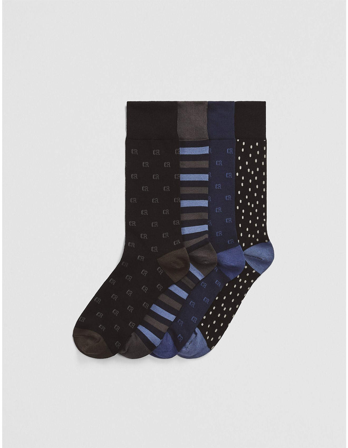 Australian Cotton Blend Pattern Sock Pack of 4 | David Jones (Australia & New Zealand)