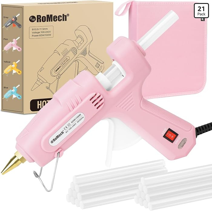 Full Size Hot Glue Gun with 60/100W Dual Power and 21 Hot Glue Sticks (7/16"), Fast Preheating He... | Amazon (US)
