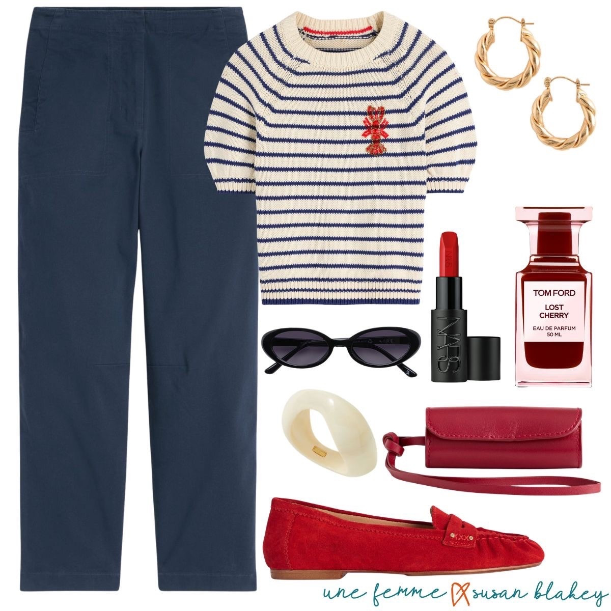 Channeling a little coastal chic with this one ⚓️❤️

There’s just something about a classic stripe that never gets old… especially when it comes with the sweetest little red detail. Paired these tailored navy trousers with this knit from Boden and finished it off with bold red flats for that effortless pop. It feels polished but still playful — the kind of look that works for meetings, lunch dates, or just pretending you’re strolling through a seaside town somewhere dreamy.

Adding gold hoops, a swipe of red lipstick and a spritz of confidence and I’m out the door.

Classic with personality — just how I like it 🤍❤️

#BodenStyle #EverydayChic #ClassicWithATwist #CoastalInspired 

#LTKOver40 #LTKSeasonal #LTKgrwm