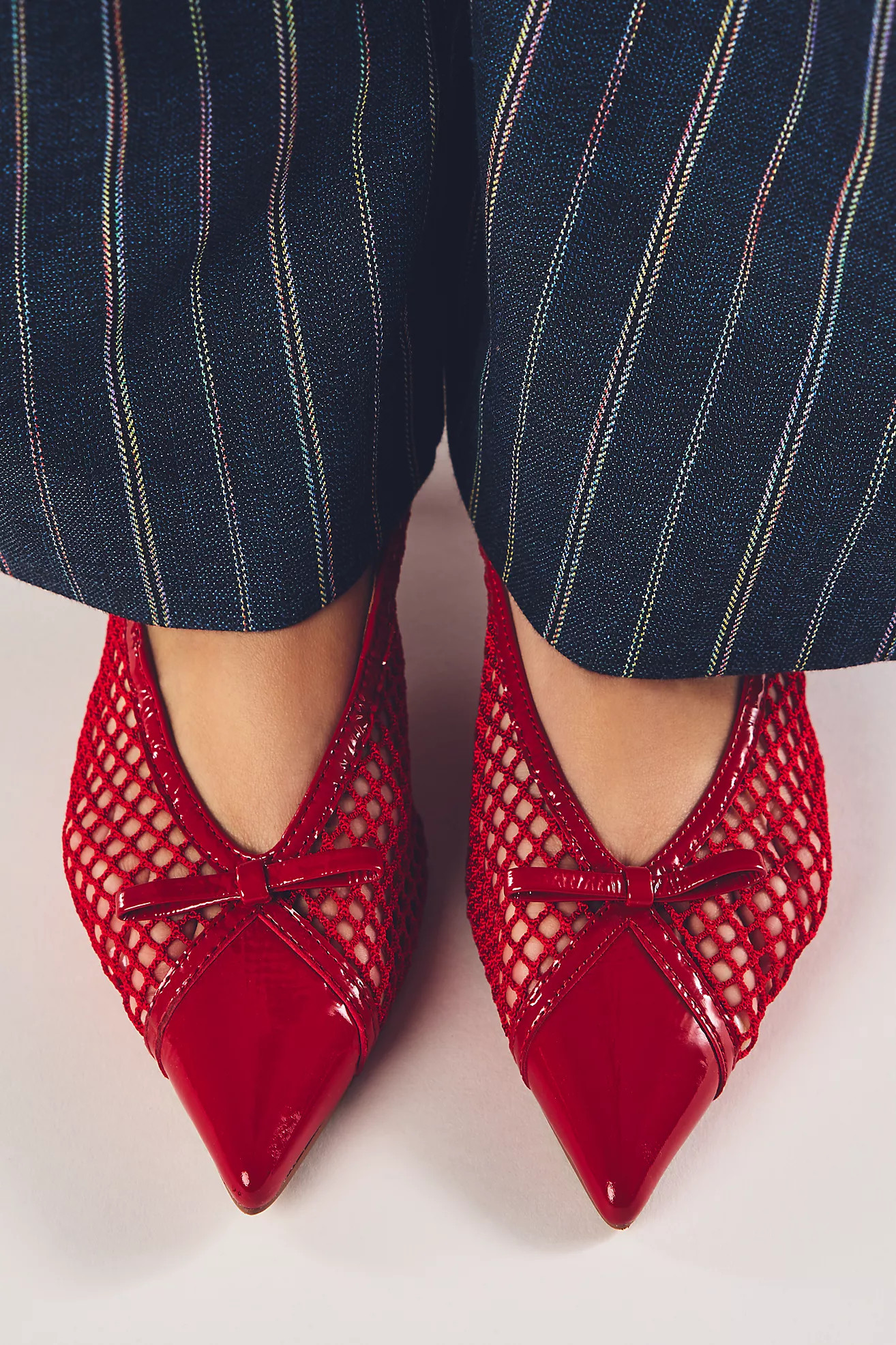 Bibi Lou Mesh Slingback Bow Kitten Heels | Anthropologie (US)