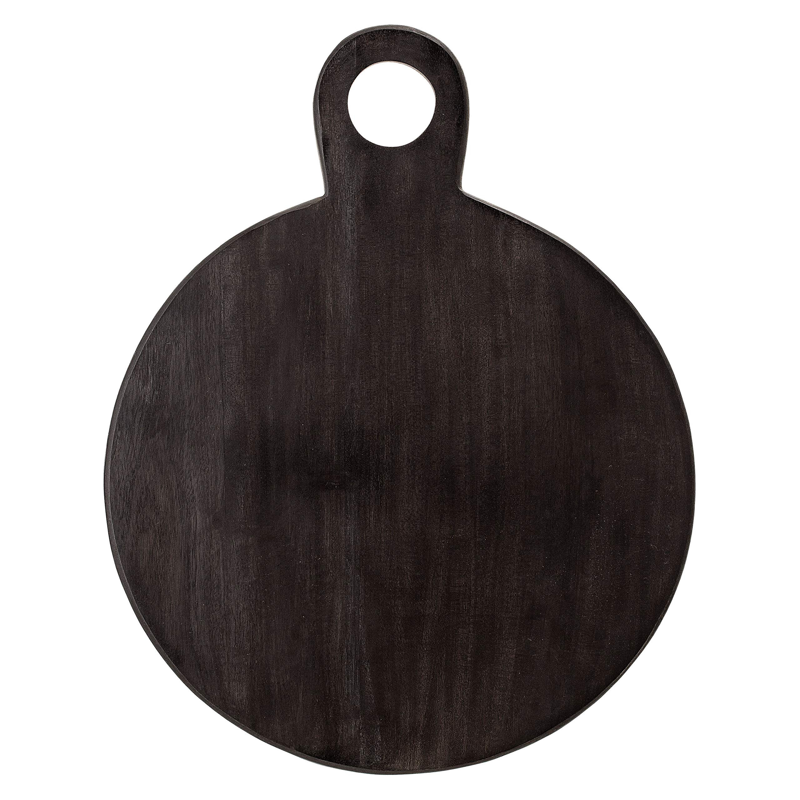 Bloomingville Round Acacia Wood Cheese and Cutting Board with Circle Handle, Black | Amazon (US)