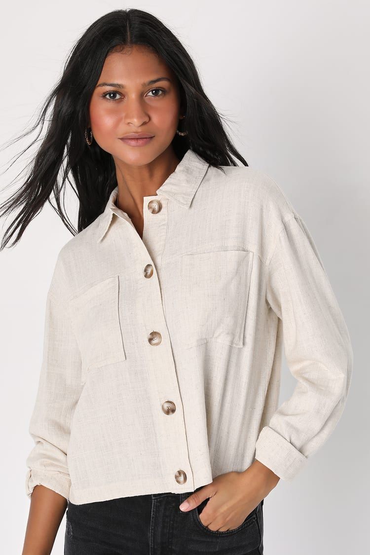 Everyday Enjoyment Beige Lightweight Linen Jacket | Lulus