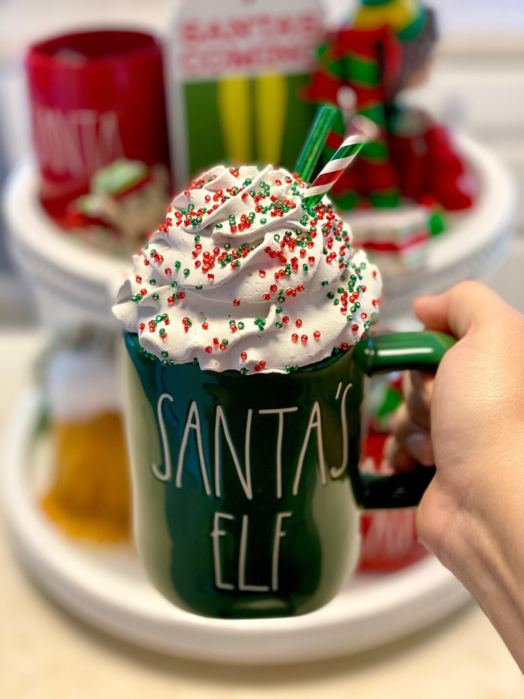 Christmas Sprinkles Faux Whipped Mug Topper | Etsy (US)