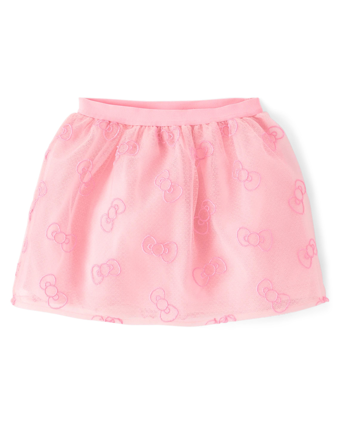 Girls Hello Kitty® Embroidered Bow Mesh Skirt - pink | The Children's Place