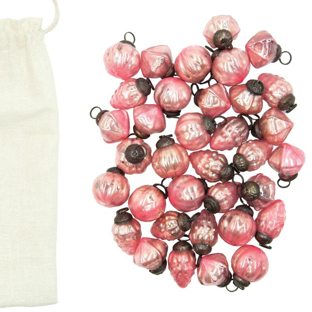 Set of 5 or 10 "mercury" Glass 1" Ornaments or Kugels - Light Pink - Reproduction - Etsy Canada | Etsy (US)