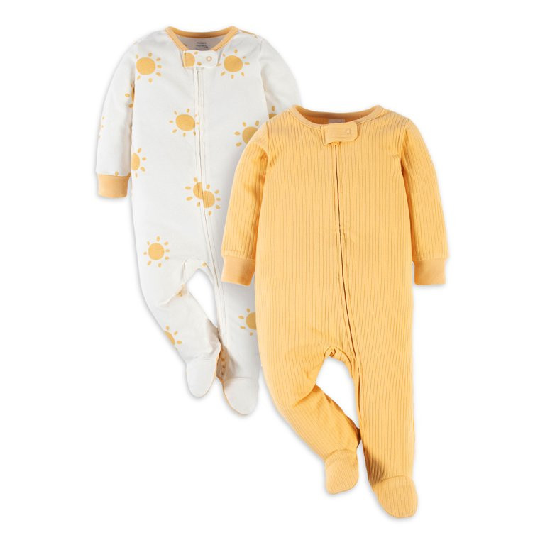 Modern Moments by Gerber Baby Boy, Baby Girl, & Unisex Sleep 'n Play Footed Pajamas, 2-Pack (Newb... | Walmart (US)