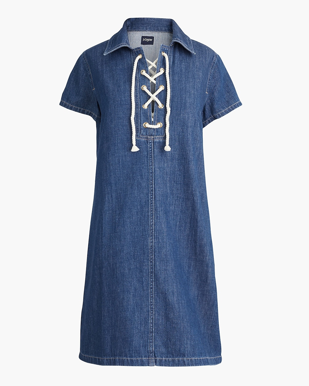 Lace-up denim mini dress | J.Crew Factory