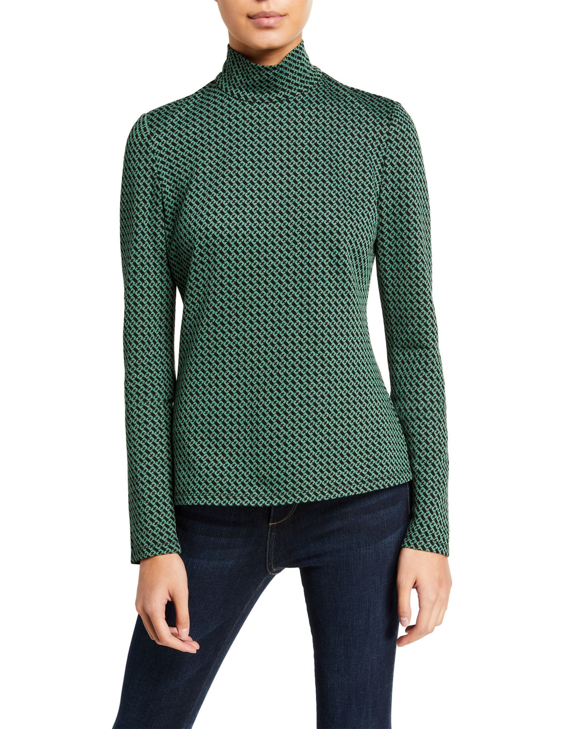 Kasen Printed Turtleneck Top | Neiman Marcus