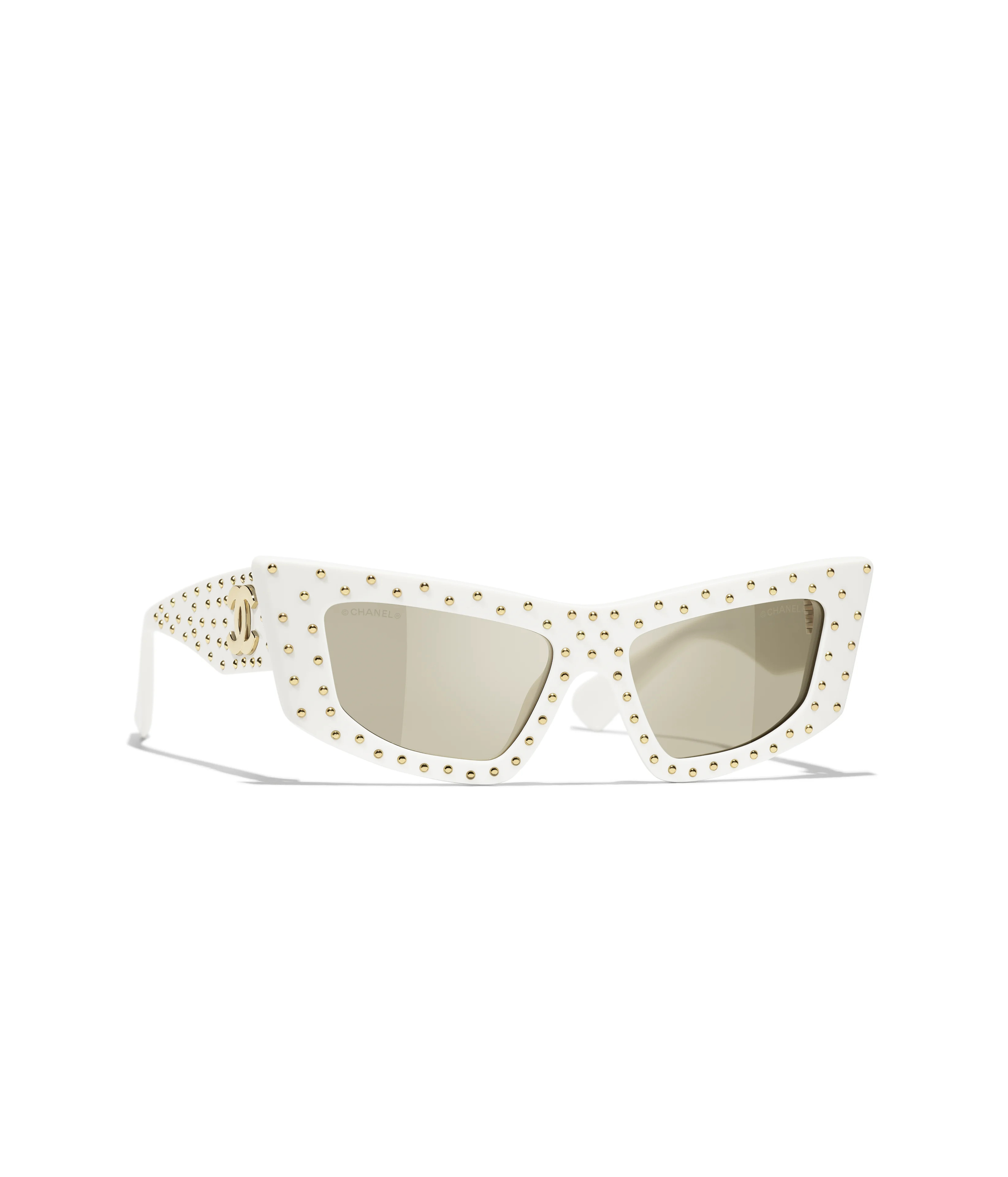CHANEL Sunglasses: Cat Eye Sunglasses, acetate &amp; studs &mdash; Fashion | CHANEL | CHANEL | Chanel, Inc. (US)