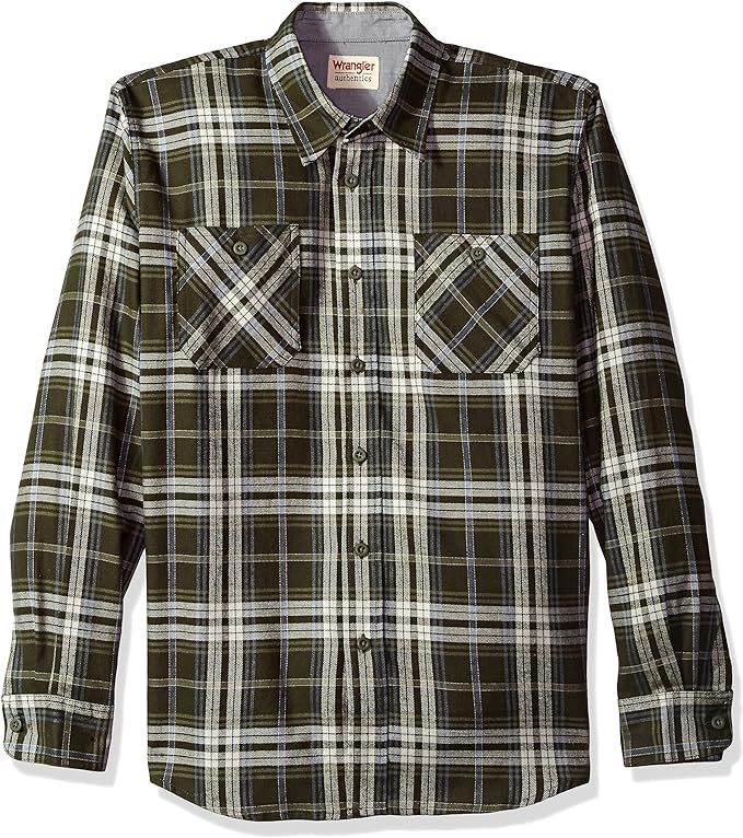 Wrangler Authentics Men’s Long Sleeve Flannel Shirt | Amazon (US)