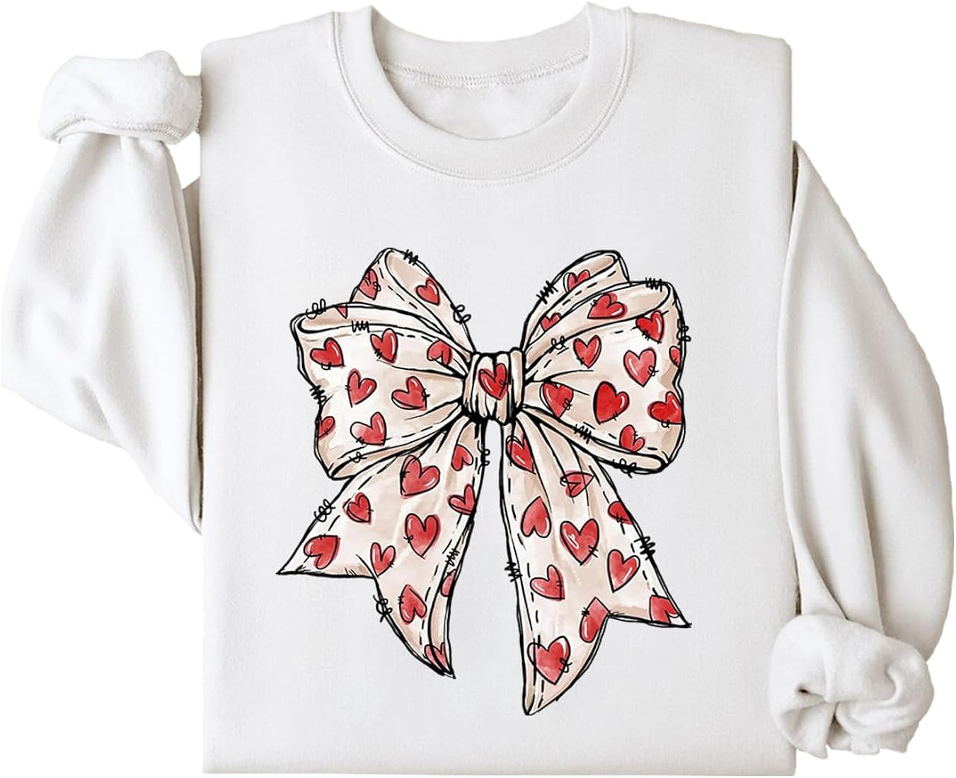 Coquette Valentine Heart Bow Sweatshirt, Coquette Valentine's Day Heart Bow Sweatshirt, Valentine... | Amazon (US)