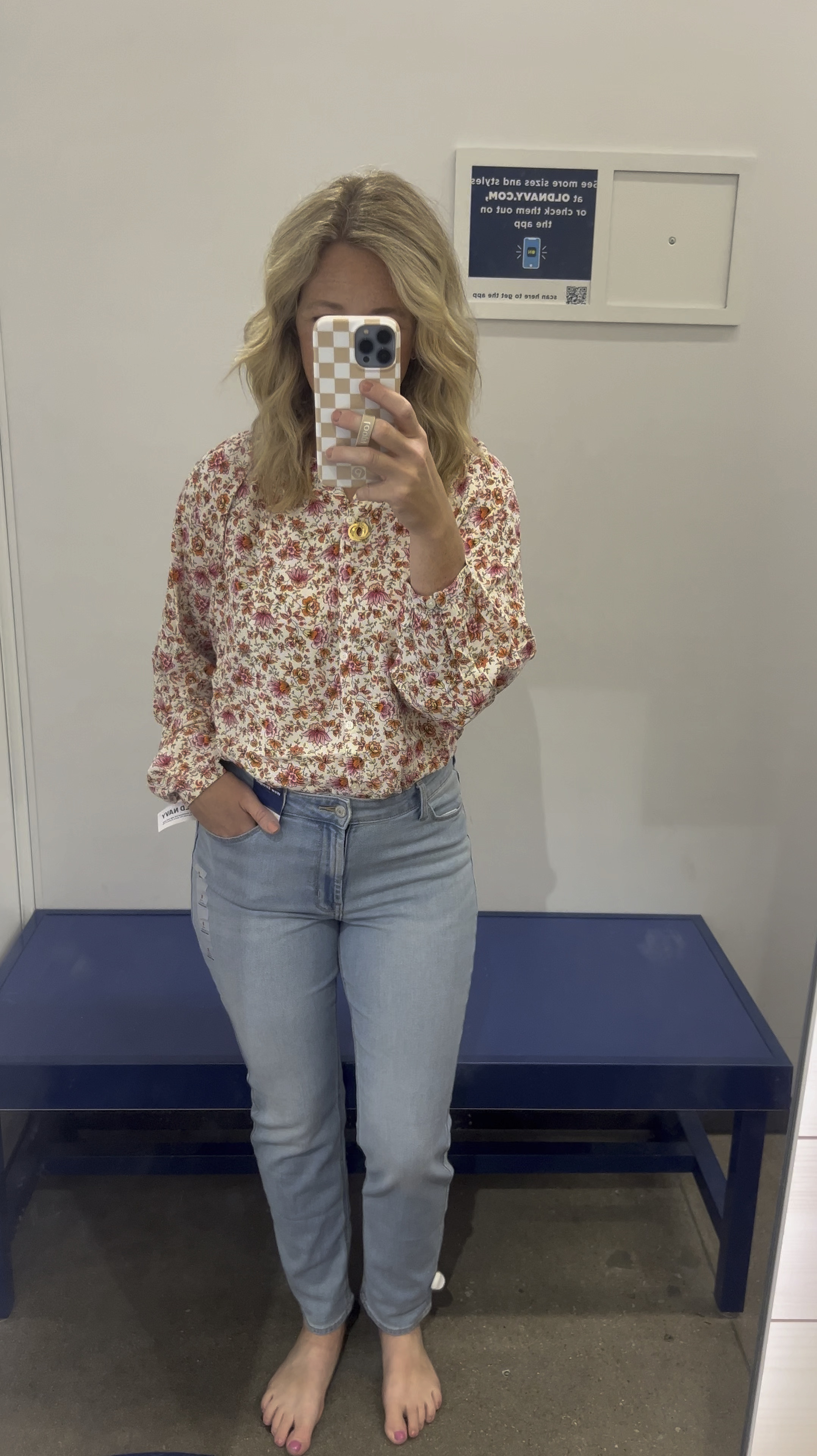 Old Navy Fall Outfit
Long sleeve floral blouse 
Straight jeans  
Postpartum outfit 

#LTKSaleAlert #LTKFindsUnder100 #LTKBump
