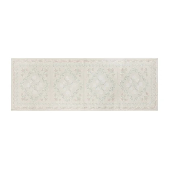 Better Homes & Gardens Neutral Soliel Floral 30" x 84" Runner Rug | Walmart (US)