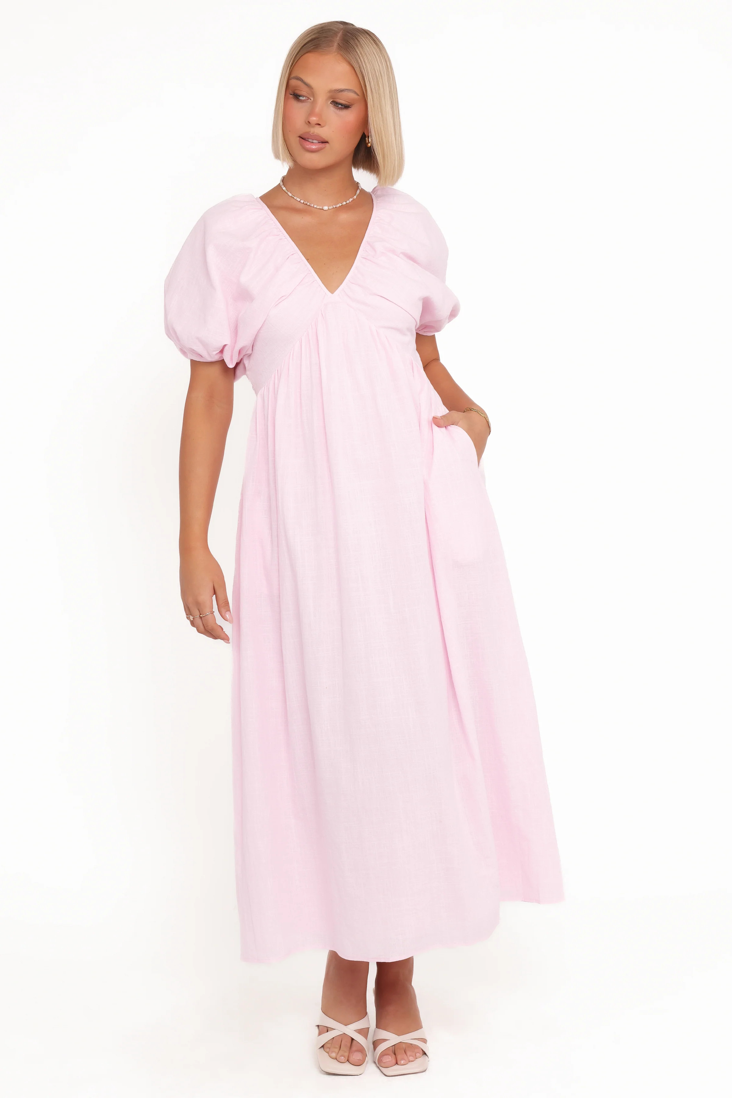 Sullivan Puff Sleeve Maxi Dress - Pink | Petal & Pup (US)