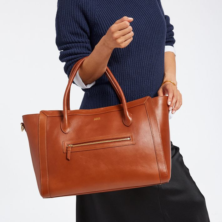 Zoe Leather Work Tote | Mark and Graham