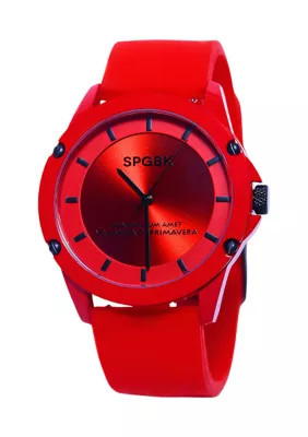 SPGBK Unisex Foxfire Red Silicone Band Watch - 44 Millimeter | Belk