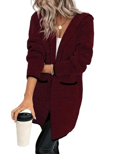 Sidefeel Women's 2024 Fall Long Sleeve Open Front Contrast Cardigan Sweaters Oversized Chunky Kni... | Amazon (US)
