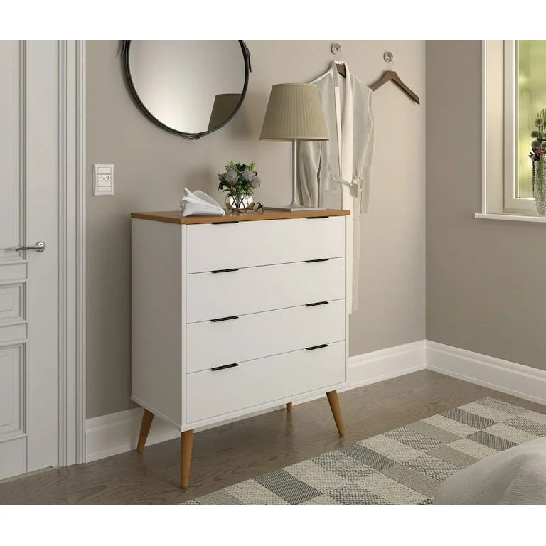 Alice Chest 4 Drawer Solid Wood White/Natural - by From the Tree Furniture | Walmart (US)