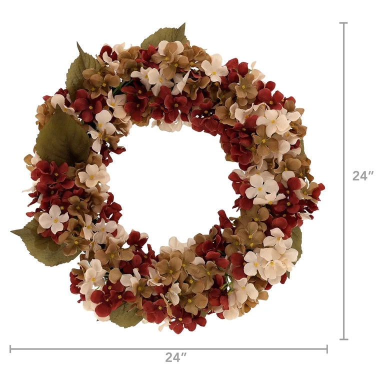 My Texas House Hydrangea Wreath, Cream and Brown, 24" | Walmart (US)