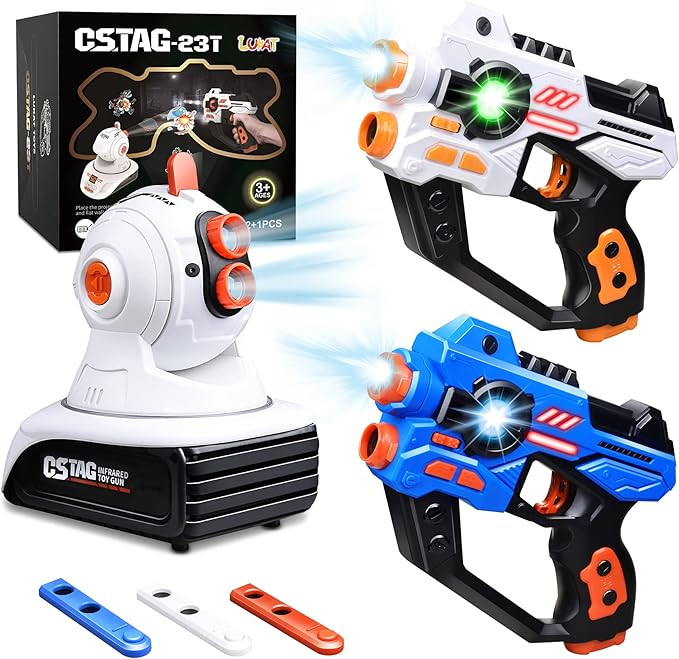 Laser Tag Set, 2 Laser Toy Gun with Projector & 3 Target Cartridges, Shooting Battle Game Toy for... | Amazon (US)
