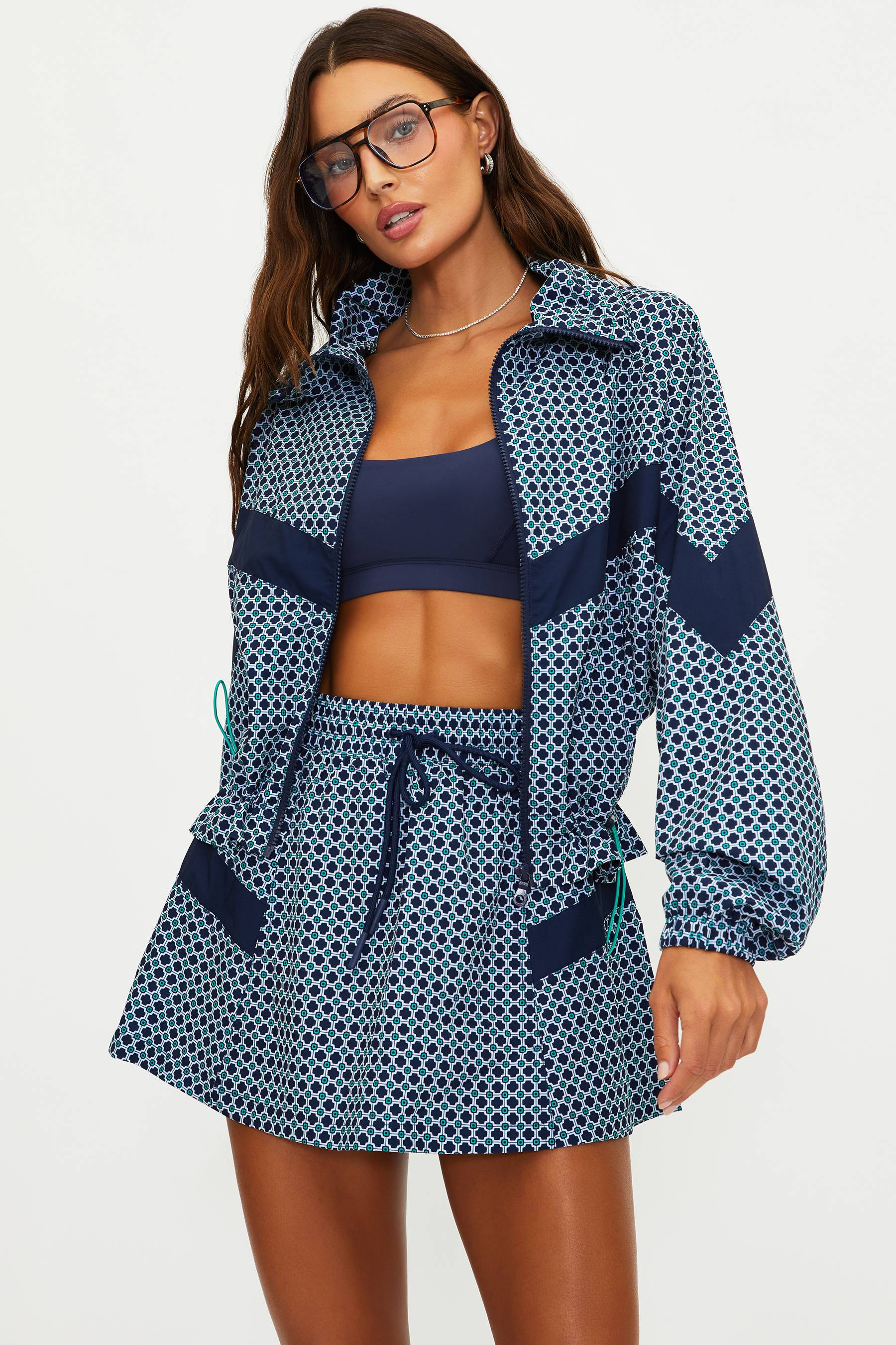 Casen Jacket Twilight Tides Geo | Geo Print Active Jacket | Beach Riot | Beach Riot