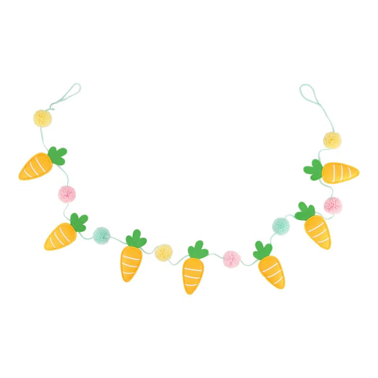 6' Easter Decorative Wall Garland Felt Carrots - Spritz™ | Target