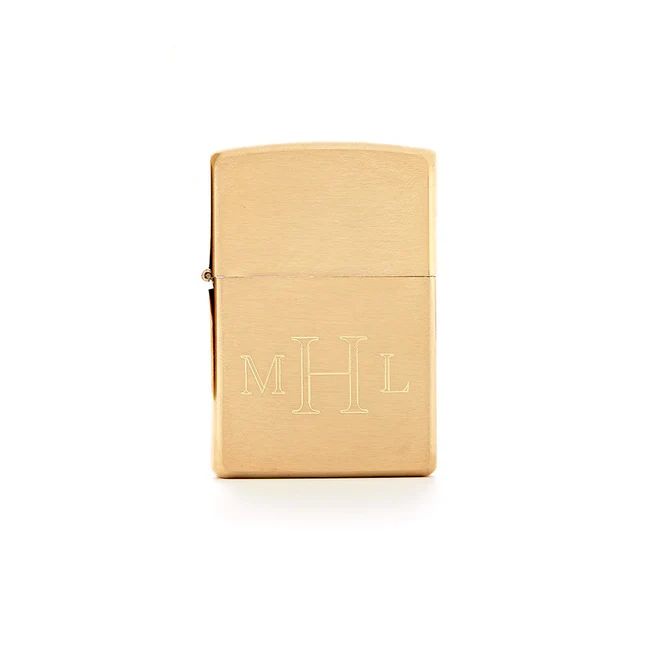 Engraved Plain Brushed Brass Zippo Lighter | Eve's Addiction