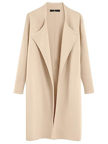 LILLUSORY Women's Long Cardigan Sweaters Oversized Fall Dressy Coatigan Jackets Trendy Knit Winter Coats Beige XS | Amazon (US)