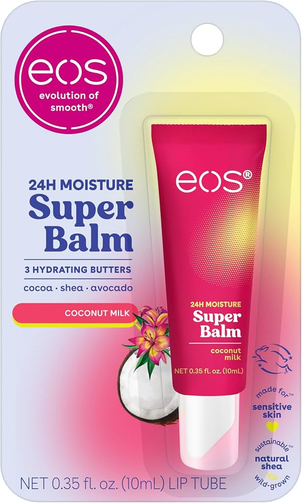 eos 24H Moisture Super Balm - Coconut Milk, Day or Night Lip Treatment, Made for Sensitive Skin, ... | Amazon (US)