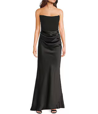 Strapless Corseted Bodice Godet Inset Dress | Dillard's