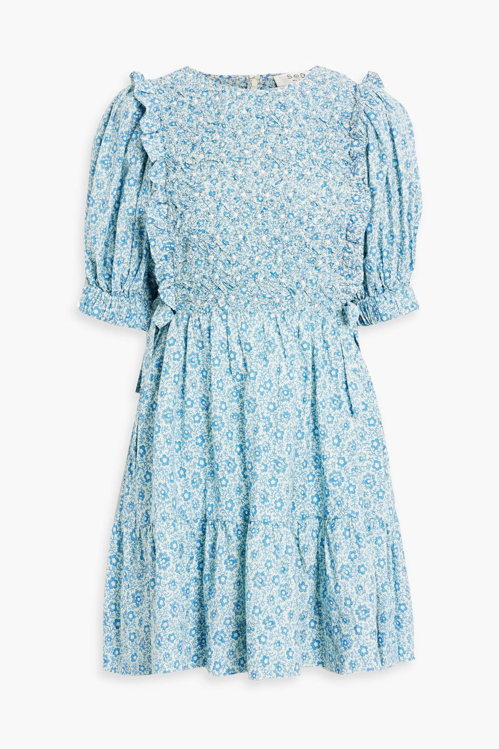 SEA Ida smocked floral-print cotton-voile mini dress | THE OUTNET | The Outnet (US and CA)