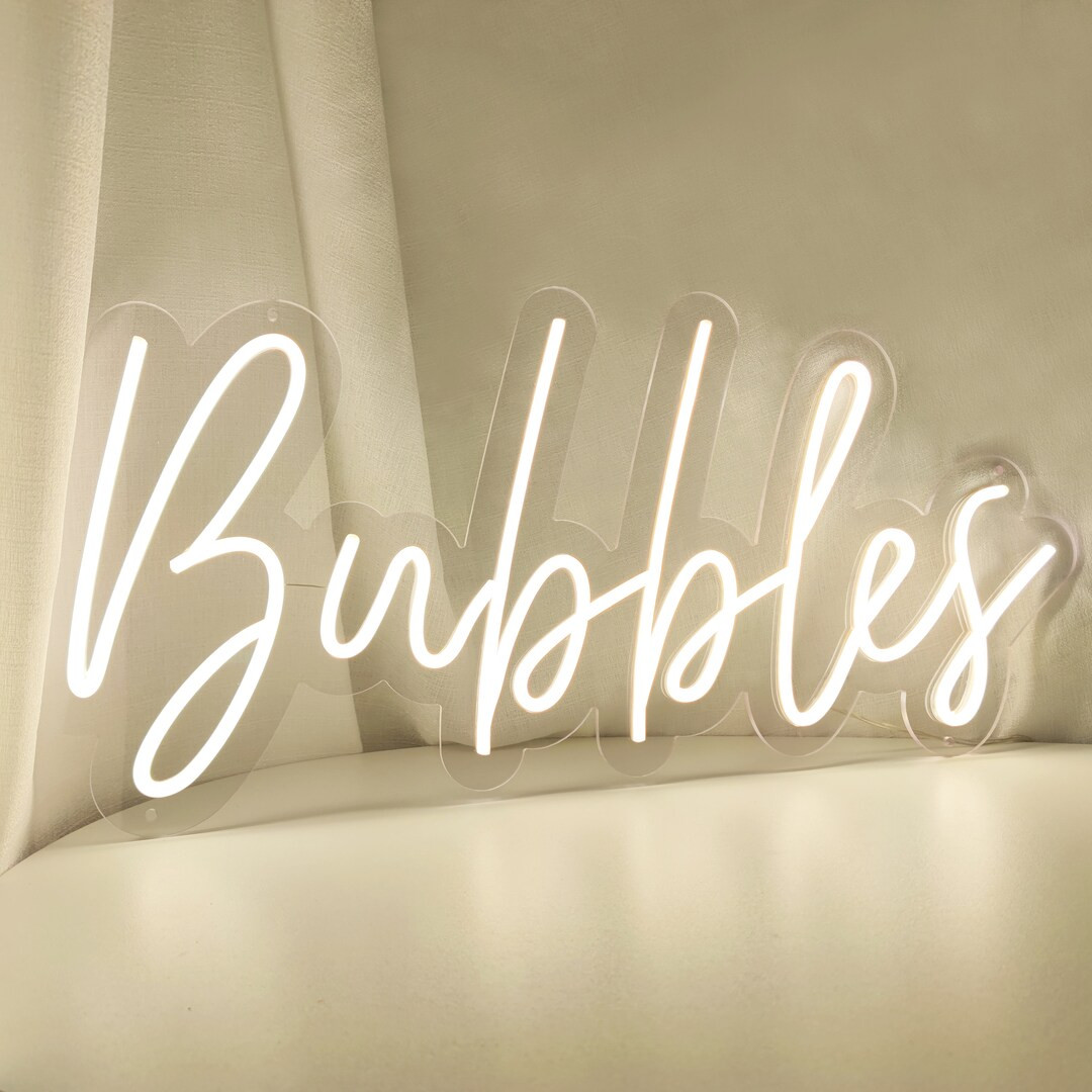 Bubbles Neon Sign Champagne Wall Neon Sign Light up - Etsy | Etsy (US)