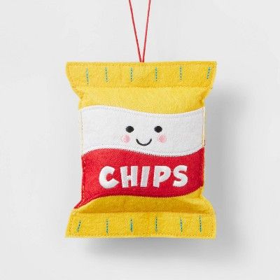 Stuffed Felt Chip Bag Christmas Tree Ornament Yellow - Wondershop™ | Target