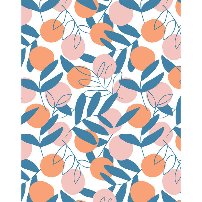 Tea Collection Citrus Traditional Wallpaper, Coral | Maisonette