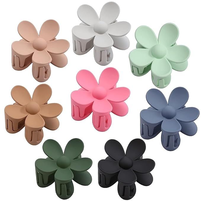 8PCS Flower Claw Clips, Hair Claw Clips for Thick Thin Hair, Matte Non Slip Flower Hair Clips, St... | Amazon (US)