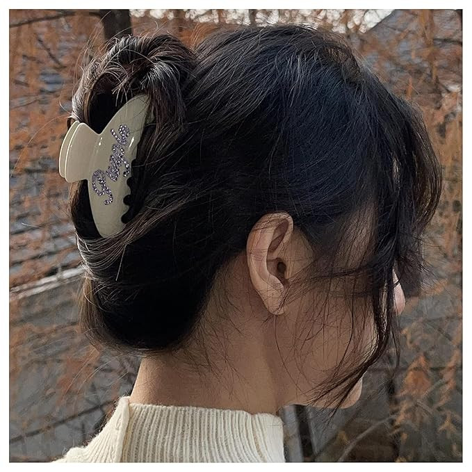 Custom Hair Claw Clips Personalized Rhinestone Name Number Big Claw Clips 4 Inch, Non-slip Banana... | Amazon (US)