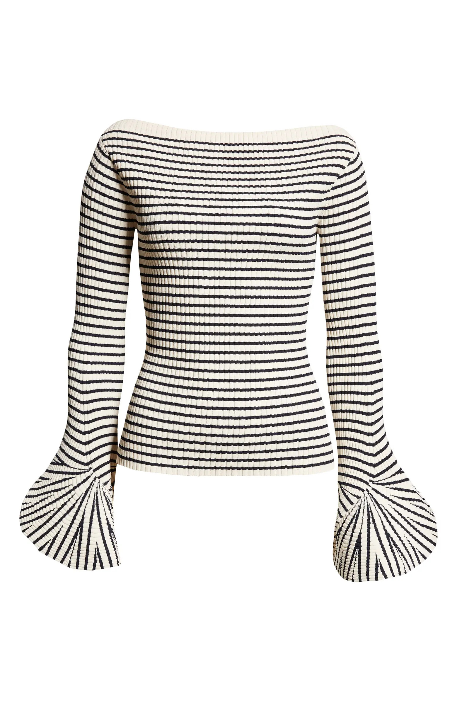 A.L.C. Aster Stripe Flare Cuff Sweater | Nordstrom | Nordstrom